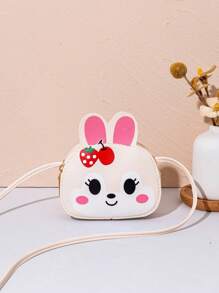 1 chiếc túi đeo chéo mini dễ thương cho bé gái, túi đeo thường ngày in hình thỏ đáng yêu cho trẻ em, ví đựng tiền xu nhỏ cho bé gái, ví đựng tiền lẻ, túi đựng đồ ăn nhẹ, túi xách đeo vai du lịch hàng ngày - Chú thỏ nhỏ M1999 - Xem 10