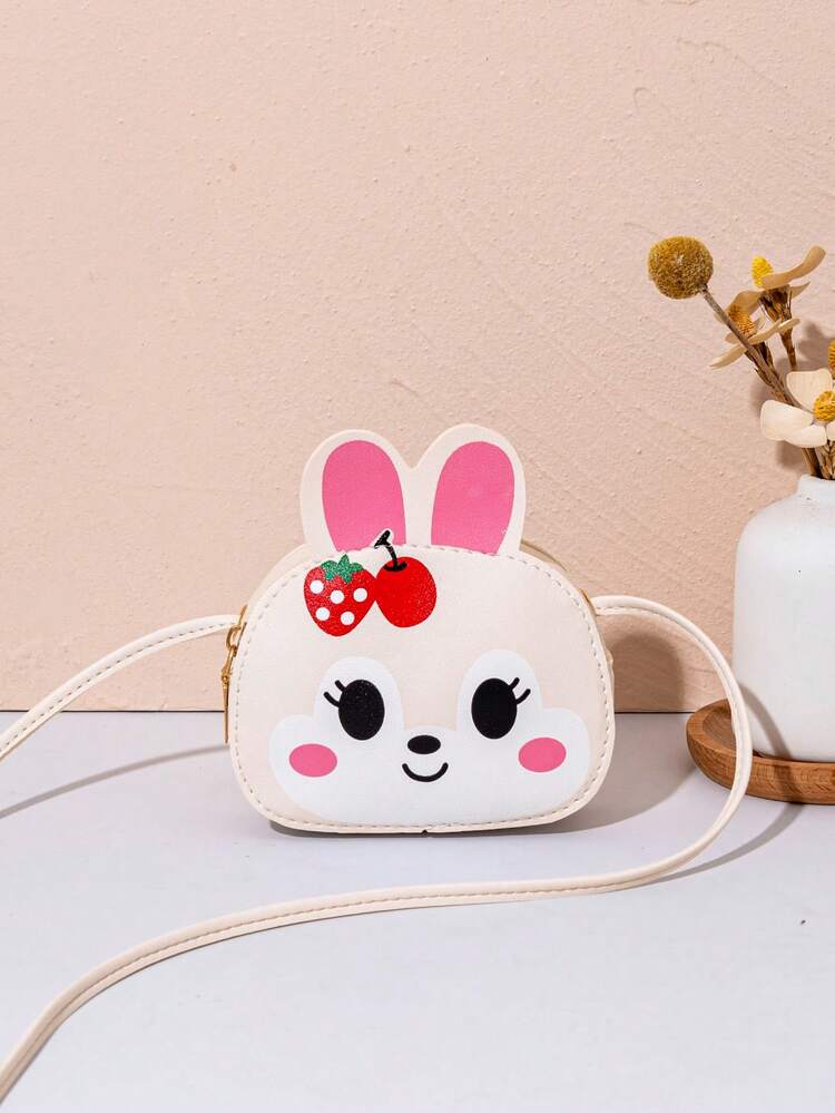 1 chiếc túi đeo chéo mini dễ thương cho bé gái, túi đeo thường ngày in hình thỏ đáng yêu cho trẻ em, ví đựng tiền xu nhỏ cho bé gái, ví đựng tiền lẻ, túi đựng đồ ăn nhẹ, túi xách đeo vai du lịch hàng ngày - Chú thỏ nhỏ M1999 - Xem 10