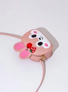 1 chiếc túi đeo chéo mini dễ thương cho bé gái, túi đeo thường ngày in hình thỏ đáng yêu cho trẻ em, ví đựng tiền xu nhỏ cho bé gái, ví đựng tiền lẻ, túi đựng đồ ăn nhẹ, túi xách đeo vai du lịch hàng ngày - Chú thỏ nhỏ M1999 - Xem 5