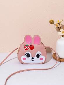 1 chiếc túi đeo chéo mini dễ thương cho bé gái, túi đeo thường ngày in hình thỏ đáng yêu cho trẻ em, ví đựng tiền xu nhỏ cho bé gái, ví đựng tiền lẻ, túi đựng đồ ăn nhẹ, túi xách đeo vai du lịch hàng ngày - Chú thỏ nhỏ M1999 - Xem 3