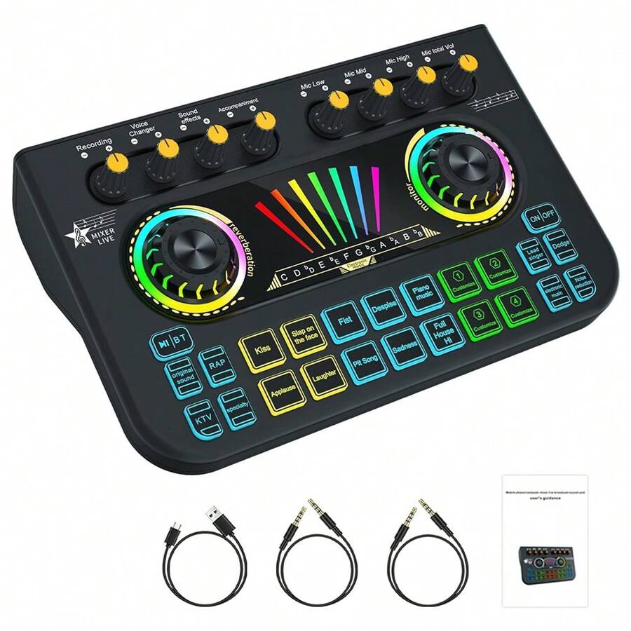 Streaming Audio Mixer Interface With Sound Effect Board, Studio AllIn