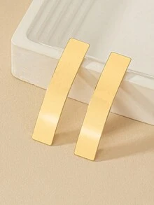 1 对光面复古几何个性耳钉 - 金色 - 查看 2