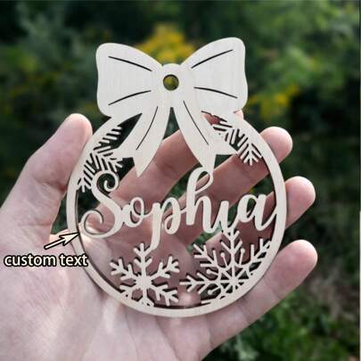Personalized Ornaments, Custom Tree Decor, Wood Xmas Decor, Laser Cut Names, Bauble, Gift Tags, Your Logo 1pc Ornamental Exquisite, Stylish, Cute, Vintage Custom, Personalized, Unique Ideal Gifts Him Her Anniversaries Valentine's Day Mother's Day Birthdays Youth's Day, For Weddings, Tea Room, School, Home, Car, Valentine Day, Valentine Day Decor, Customized Crafts, Vintage, Stylish, Office, For Valentine's Day, For Mother's Day, For Weddings, For Housewarming,Home & Living,Haunt Your Home, Autumn Home Refresh, Xmas Decoration