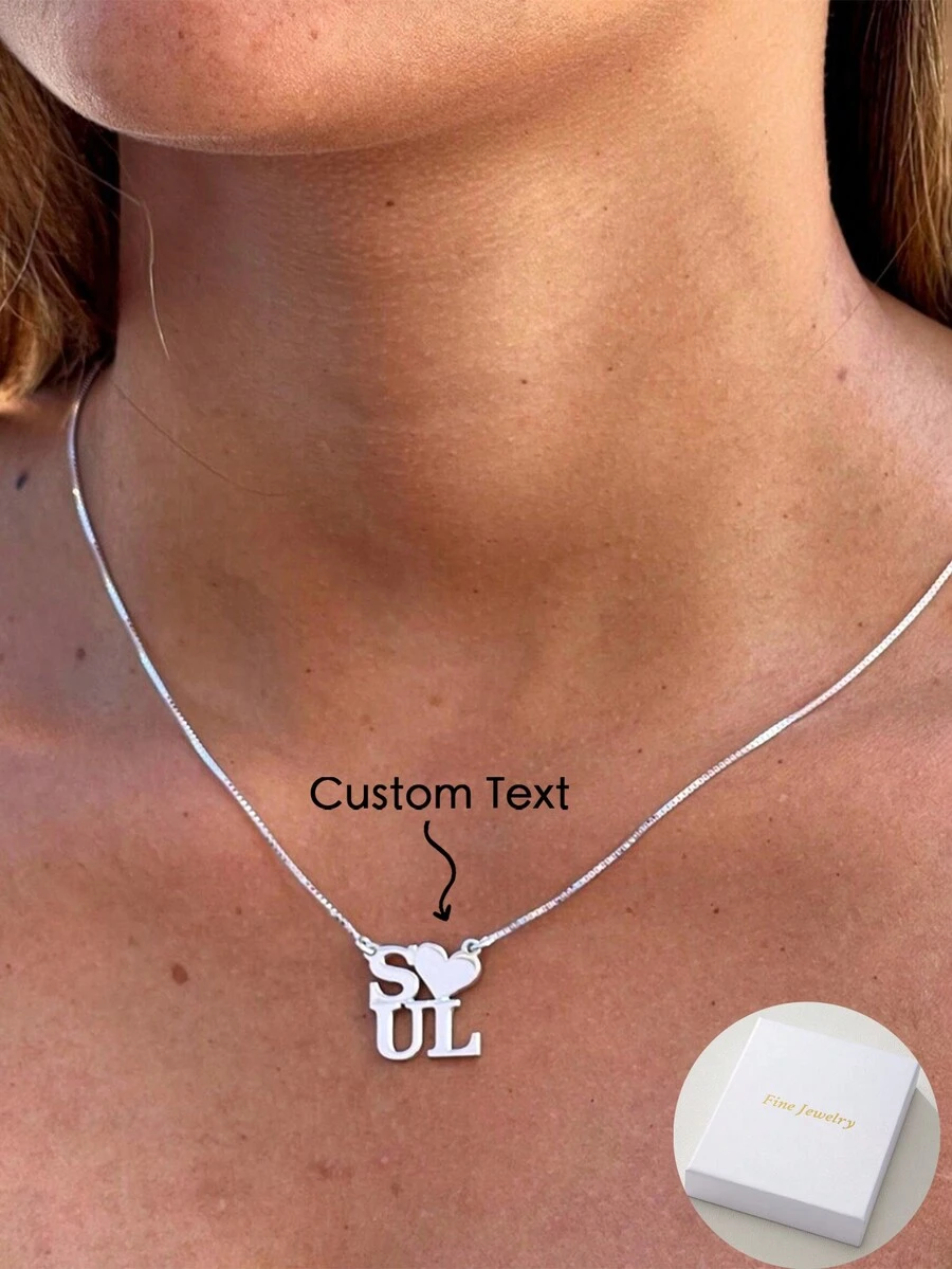 Creative Niche Design Soul Mate Heart-Shaped Pendant Letter Customized Necklace, High-Quality Light Luxury Jewelry Accessories, Perfect Gifts For Couple, Family And Friends On Special Holidays Such As Valentine's Day, Birthdays, Anniversaries, Etc Valentines