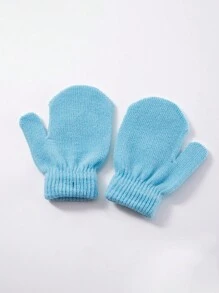 1pair Kids Plain Knit Mittens Gloves, Outdoor Cold Proof Casual Versatile Winter Warm Gloves - Children's Knitted Gloves - View 20