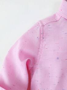 Klassisches Hemd im Preppy-Stil für Kleine Jungen, lange Ärmel mit Brusttasche, pink, leicht für Frühling/Herbst, geeignet für alltägliches Tragen, Schule, Outdoor/Party, Feierlichkeiten, Hochzeit, Moderator