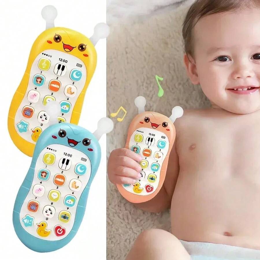 Baby Bee Mobile Phone Toy For Toddlers Kids Educational Musical Telephone With Sound And Light - màu xanh lá - Xem 1