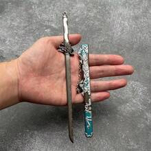 1件古代兵器模型火线游戏兵器唐代大刀初学者金属兵器模型合金人偶生日礼物便捷 - 彩色 - 查看 8