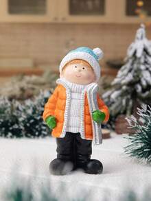 1pc Christmas Scene Party Decor Winter Character Figurine Home Decor Christmas Decorations Room Decor