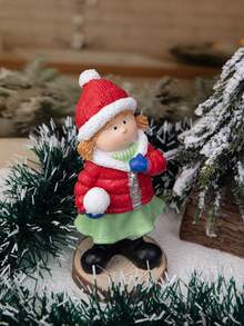 1pc Christmas Scene Party Decor Winter Character Figurine Home Decor Christmas Decorations Room Decor