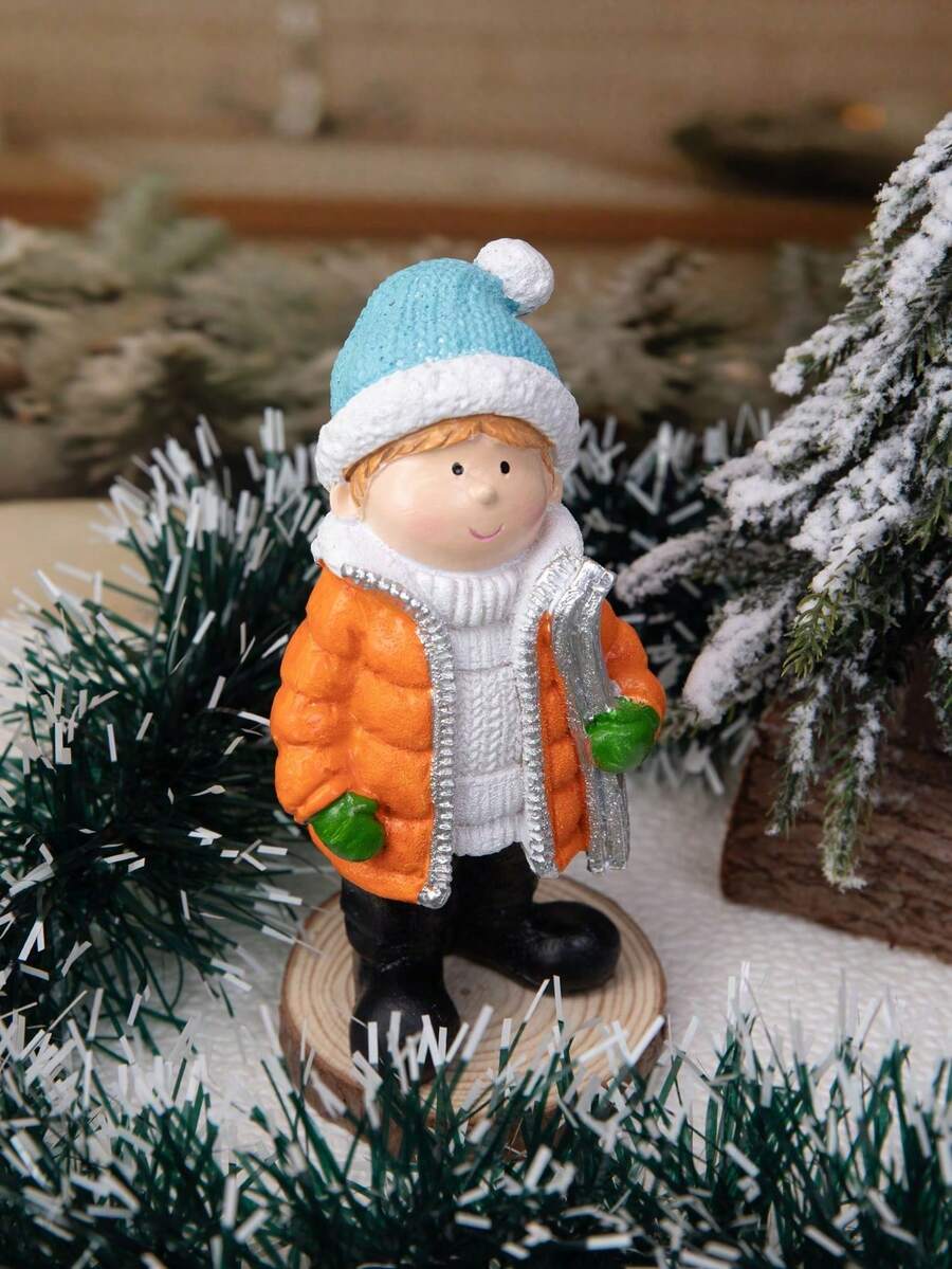 1pc Christmas Scene Party Decor Winter Character Figurine Home Decor Christmas Decorations Room Decor