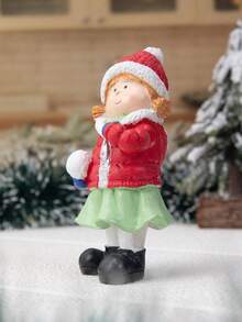 1pc Christmas Scene Party Decor Winter Character Figurine Home Decor Christmas Decorations Room Decor
