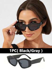 Kính thời trang mắt mèo đa giác cổ điển cho nam nữ Kính thời trang gọng dày Kính thời trang Kính râm cổ điển Phụ kiện đi biển cho nữ Kính râm - Nhiều màu - Xem 9