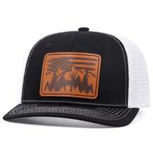 1pc Men's Fashion Richardson Forest Deer Pattern Flat Embroidered Hip Hop Hat, Adjustable Casual Baseball Cap, Suitable For All Seasons (Polyester) - Forest Elk - View 7