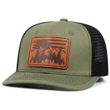 1pc Men's Fashion Richardson Forest Deer Pattern Flat Embroidered Hip Hop Hat, Adjustable Casual Baseball Cap, Suitable For All Seasons (Polyester) - Forest Elk - View 2