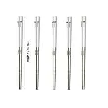 WORTHBUY 4/5 双 304 不锈钢筷子，19 厘米/24 厘米可重复使用防滑寿司筷子套装，带可爱图案的防锈中国筷子，厨房餐具套装，适合学生和成人，适用于家庭、餐厅和宿舍，可在洗碗机中清洗圣诞礼物 - 彩色 - 查看 22