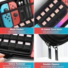 Switch Case & Accessories, 20 In 1 Switch & Oled Case Kit Including Screen Protector, Game Holder, Controller Case, OLED Cover, Protective Hard Carrying Bag For Extra Storage Or Travel