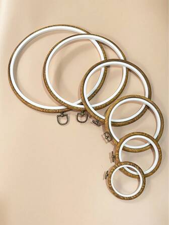 1 pezzo Cerchio in legno rotondo stile retrò con ricamo/anello per ricamo fai-da-te/cornice decorativa retrò/piccolo telaio decorativo da appendere fai-da-te/regalo ideale, 8cm/10cm/13cm/17cm/21cm/26cm