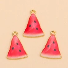 10pcs Mixed Watermelon Charm Pendant Zinc Alloy Fruit Decor, Suitable For DIY Earrings, Bracelets, Jewelry Making Accessories
