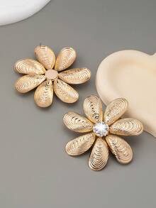 时尚夸张设计女士耳环 - 金黃色 - 查看 5