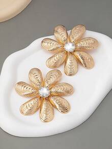 时尚夸张设计女士耳环 - 金黃色 - 查看 3