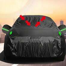 Waterproof All Weather Snowproof UV Protection Windproof Outdoor Full Car Cover, Universal Fit For Sedan - Black - View 7