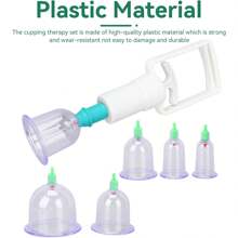 6pcs/Set Cupping Cup, Professional Cupping Set Plastic Vacuum Suction Cup With Hand Pump Professional Cupping Set