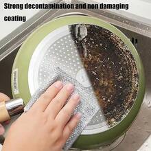 5/10pcs Multi-Purpose Magical Cleaning Cloths, Enlarged Mesh Dishcloth, Wet & Dry Use, Microfiber Cleaning Cloths Suitable For Metal, Kitchen, Tableware - Square - View 5