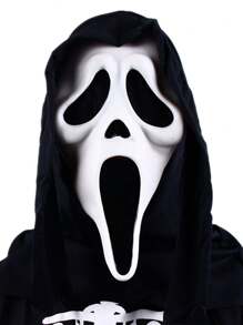 1pc Scary Funny Screaming Mask, Horror Head Cover, Adult Party Prop, Latex Material, Game Prop, Holiday Costume Accessory (Latex Material), Halloween - Multicolor - View 16