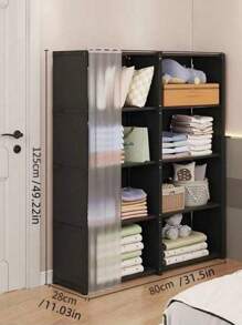 1 件便携式衣柜整理器，多用途立方体书架存储，31.5 英寸 X 15.7 英寸，独立式衣柜带窗帘，适用于卧室、客厅、厨房、办公室、节日收纳、圣诞礼物