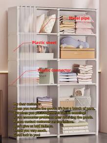 1 件便携式衣柜整理器，多用途立方体书架存储，31.5 英寸 X 15.7 英寸，独立式衣柜带窗帘，适用于卧室、客厅、厨房、办公室、节日收纳、圣诞礼物