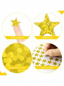 600/1200 Peças - Adesivos Estrela Dourada, 10 Folhas de Adesivos Estrela Dourada Holográfica para Recompensa de Crianças, Adesivos Estrela Folheada a Ouro, Adesivos Estrela Pequena para Agenda Escolar, Quadro de Comportamento, Suprimentos para Professor de Sala de Aula, Natal - Multicolorido - Visão 10