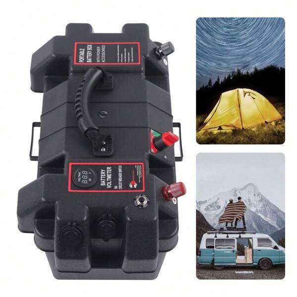 SENDERPICK [SENDERPICK]Batteriebox für Bootsmotor Elektromotor Schlauchboot Aussenboarder Wohnmobil Doppelte USB Anschlüsse Batterie Batteriebox Boot[Nice gift for your family&friend]
