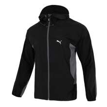 Puma SWXP MR Cellerator UV Windbreaker Jacket, Men's Loose Fit Outdoor Hooded Woven Sports Casual Jacket - Black - View 1