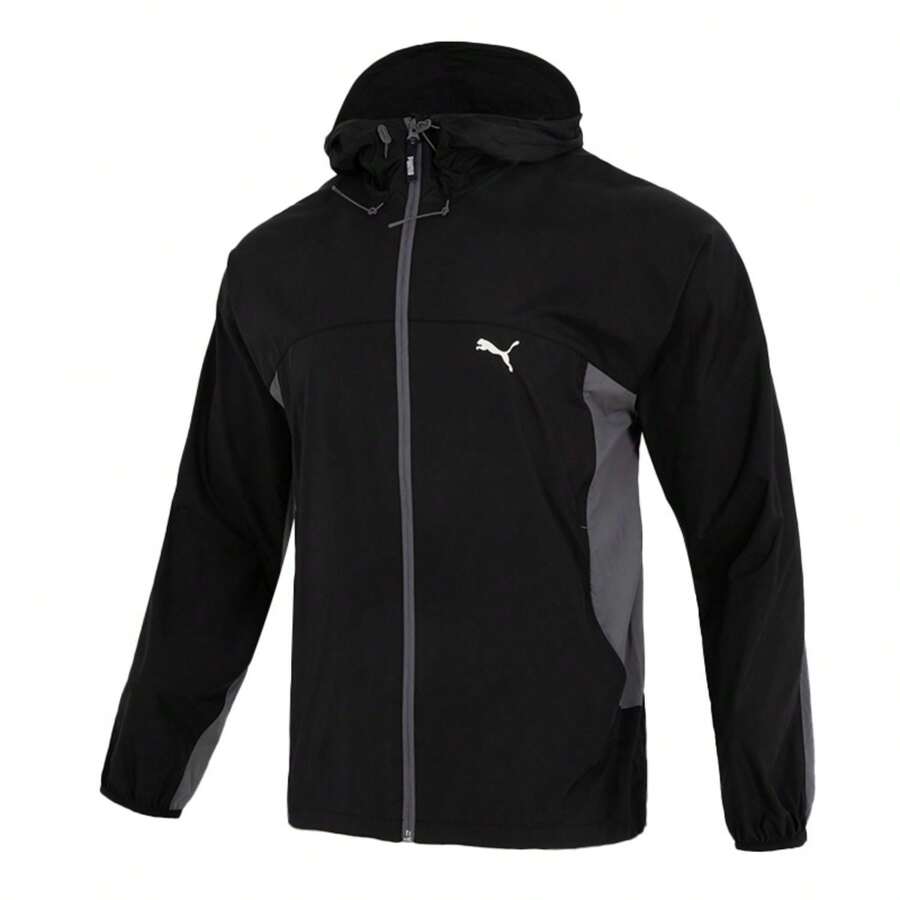 Puma SWXP MR Cellerator UV Windbreaker Jacket, Men's Loose Fit Outdoor Hooded Woven Sports Casual Jacket - Black - View 1