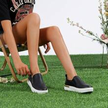 Comfyshoes Women's Fashion Sneakers, Casual Slip On Sneakers, Arch Support Walking Shoes For Women