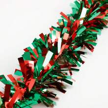 10/16,5 pies Guirnalda de oropel metálico de Navidad, adornos brillantes colgantes para árbol de Navidad, suministros de fiesta, decoración interior y exterior - Multicolor - Ver 23