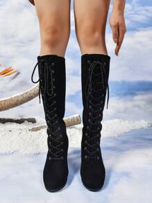 Fall/Winter 2025 Women's Fashionable High Heel Tall Boots, Multi-Wear Quality Ankle Boots - Black - View 4