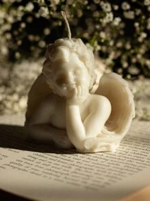 3D立体可爱俏皮天使硅胶模具，圣诞装饰及DIY工艺品制作，秋枫金秋装饰节日氛围营造，DIY摄影装饰道具，艺术雕塑创意涂鸦石膏模具 - 白色 - 查看 4