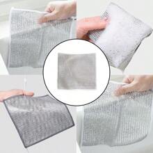 5/10pcs Multi-Purpose Magical Cleaning Cloths, Enlarged Mesh Dishcloth, Wet & Dry Use, Microfiber Cleaning Cloths Suitable For Metal, Kitchen, Tableware - Square - View 3