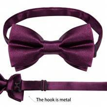 1pc Solid Color Pre-Tied Bow Tie, All Seasons - Multicolor - View 6