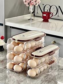 Egg Storage Container With Handle - Clear Plastic, Removable Lid, Ideal For Kitchen & Fridge Organization, Available In Single/Double/Triple Layer Options, For Easter Day, Egg Storage Trays - Multicolor - View 8