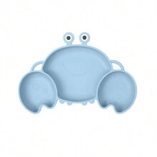 1 pieza Plato de silicona con forma de cangrejo y ventosa, vajilla antiderrame para bebés y niños pequeños, apta para lavavajillas - Multicolor - Ver 12