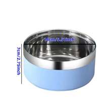 [Custom] Laser Engraved Stainless Steel Pet Bowl, Can Engrave Name, Cat Bowl, Water Bowl, Dog Bowl, Thick Cylindrical Double-Layer Pet Food Bowl - Multicolor - View 2