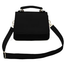 Kit 4 Small Women's Crossbody Handbag Mini CLUTCH Adjustable - màu đen - Xem 9