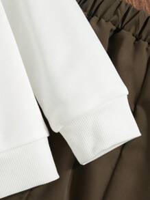 幼儿字母印花保暖圆领卫衣和工装裤套装