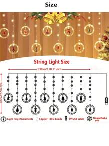 1 Đèn dây LED Giáng sinh, nguồn USB, 8 chế độ, có điều khiển từ xa, đèn hình que kem, ngày lễ, đèn dây tự làm, ông già Noel, vòng tròn, cây thông Noel, hình dạng hoạt hình, rèm cửa, đèn LED nhiều màu, đèn trang trí cửa sổ phòng, trang trí phòng, trang trí Giáng sinh, đèn Giáng sinh, trang trí phòng ngủ, trang trí nhà, trang trí tiệc, lễ hội ngày lễ, quà tặng Giáng sinh, lễ tạ ơn, trang trí cây thông Noel, đồ trang trí - Nhiều màu - Xem 9