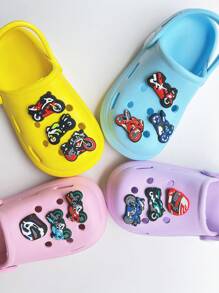 12pcs/Set PVC Motorcycle Theme Detachable Hole Decor For DIY Hollow Out Clogs Shoes