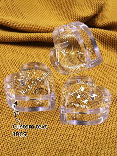 1Pc Personalized Ring Box,Ultra-Clear Acrylic Ring Box,Custom Ring Box Wedding Day,Wedding Ring Box,Ring Case,Travel Jewelry Case,Customized Jewelry Box,Jewelry Box For Girls,Travel Jewelry Organizer,Small Jewelry Box