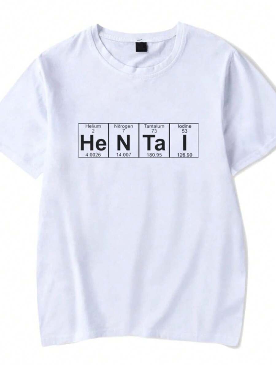Camiseta Unissex Algodão Hentai Tabela Periódica - Branco - Visão 1